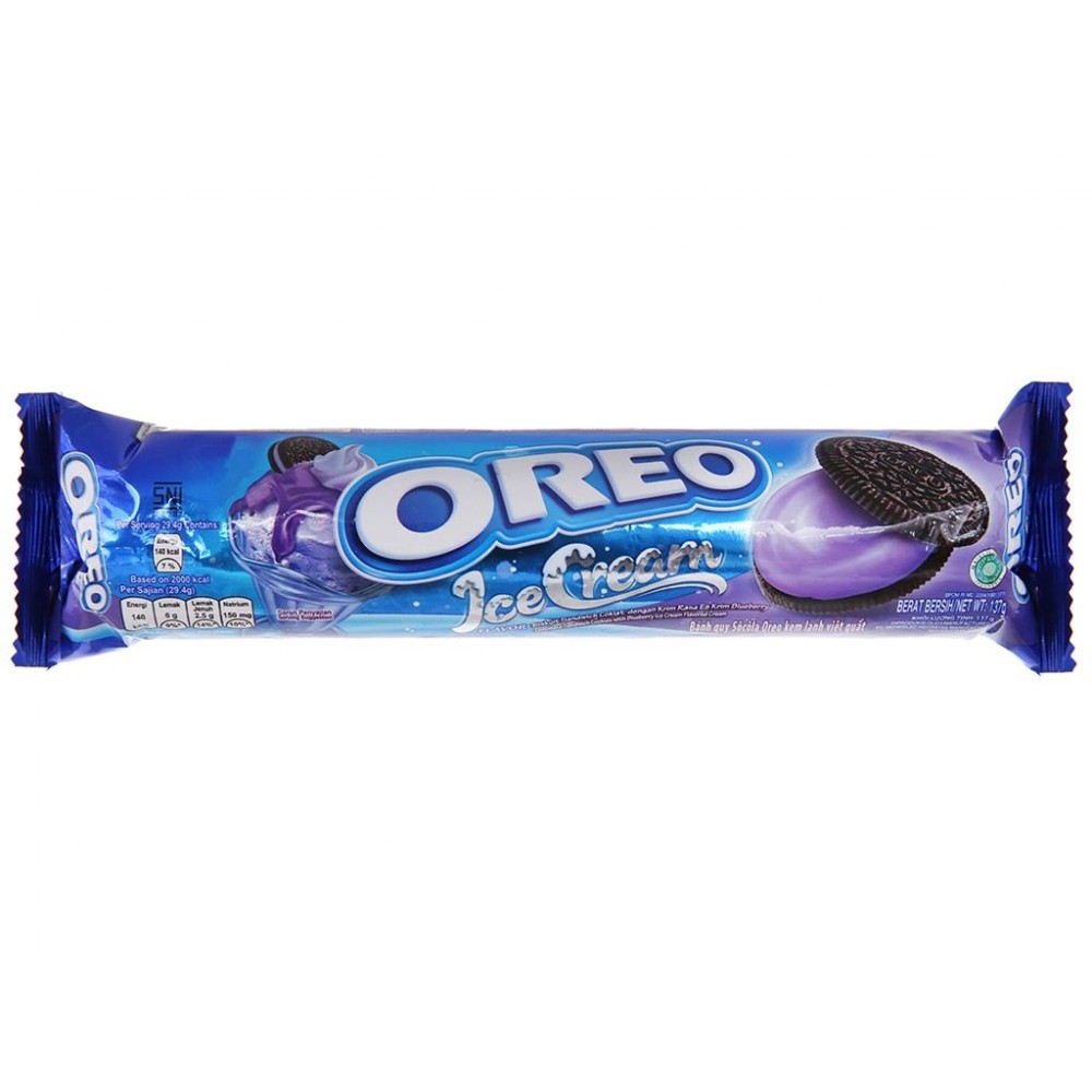 OREO Choco Sandwich Cookies Blueberry Ice Cream 137g