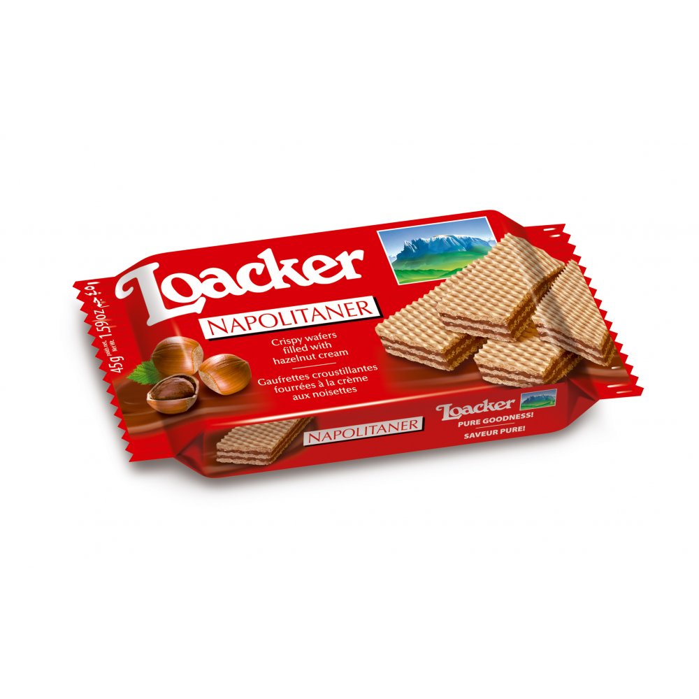 Loacker Classic Wafer Napolitaner Filled W/Hazelnut Cream 45g