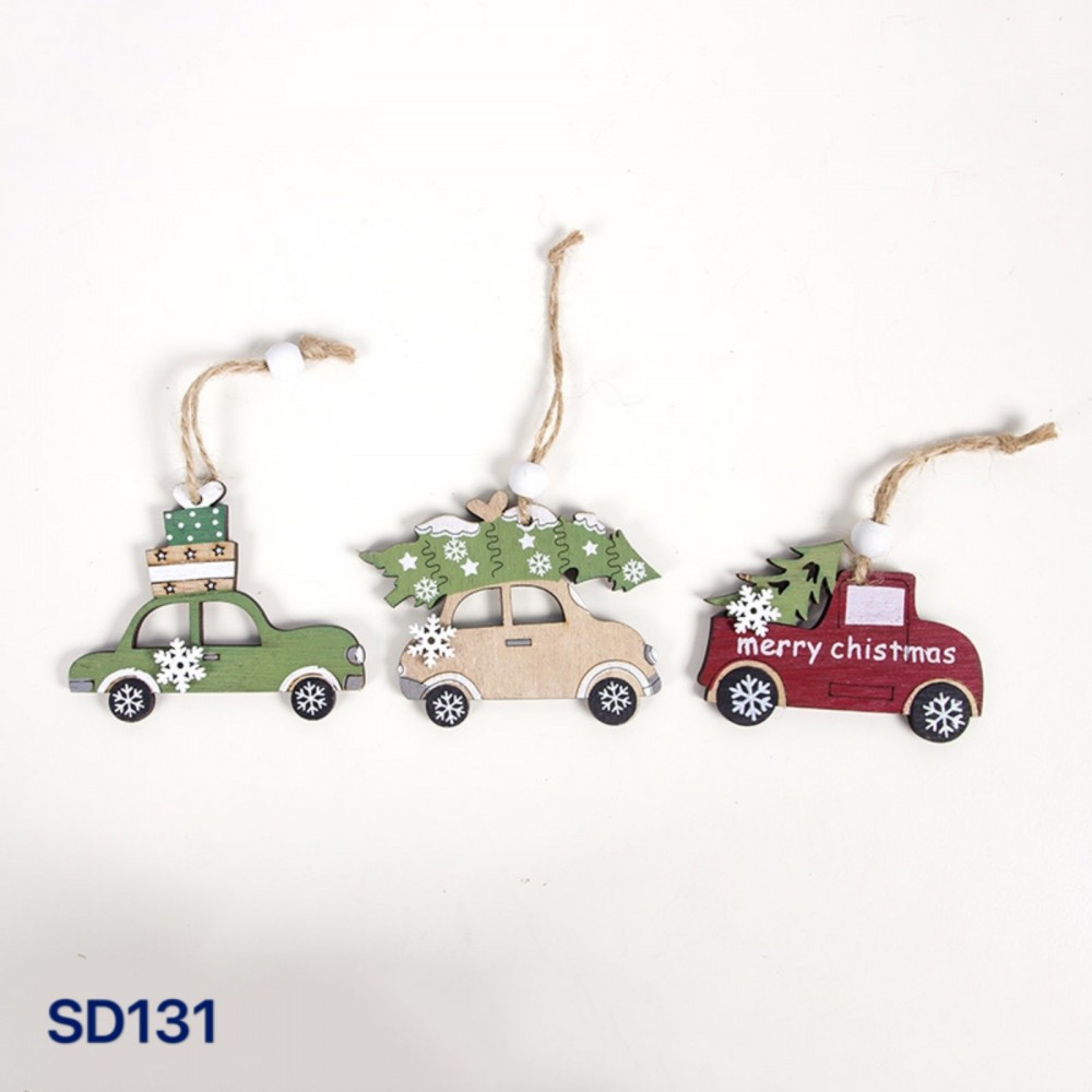 Christmas Decoration Woodem car SD131