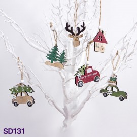 Christmas Decoration Woodem car SD131