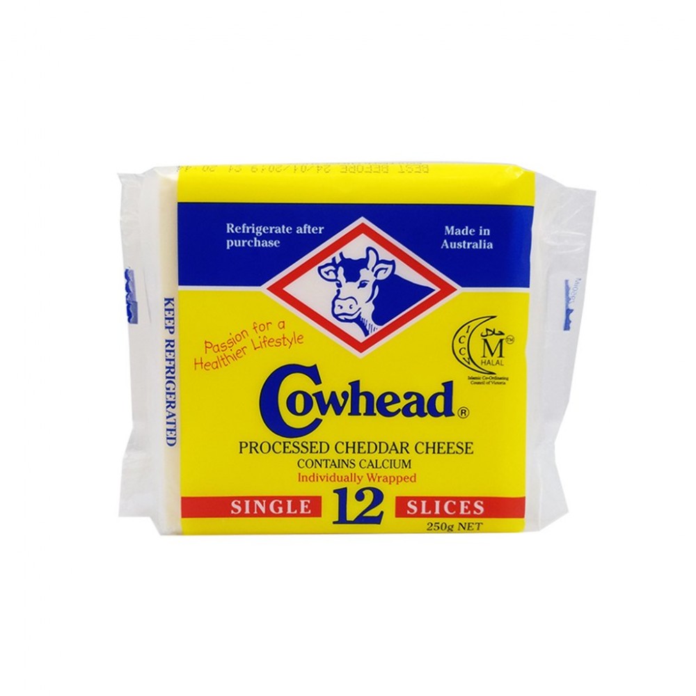 Cowhead Processed Chedder Cheese 12's 250g