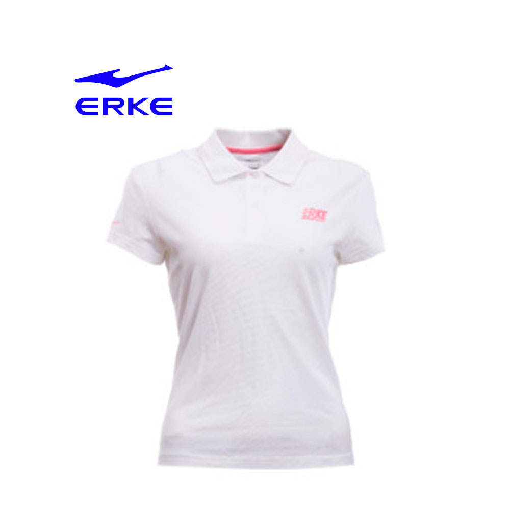 Erke Women Polo Shirt S/S No-12217219363-001 White Size-XS