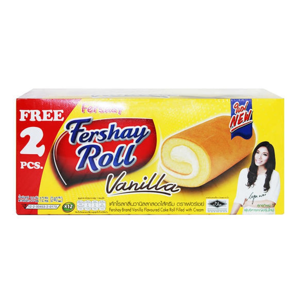 Fershay Roll Vanilla Straw Flav Cake