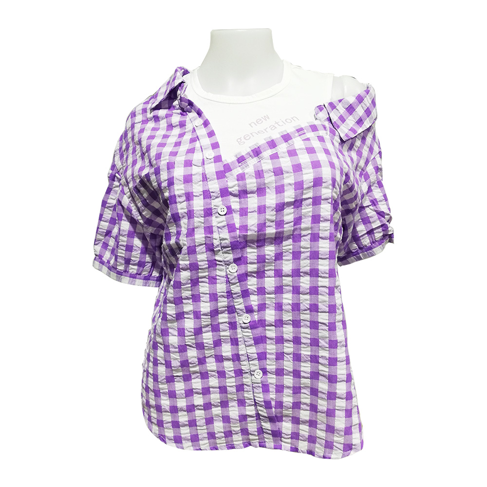 Yishion Women Blouse S/S R29221000972 Size-S to Xl (Purple)