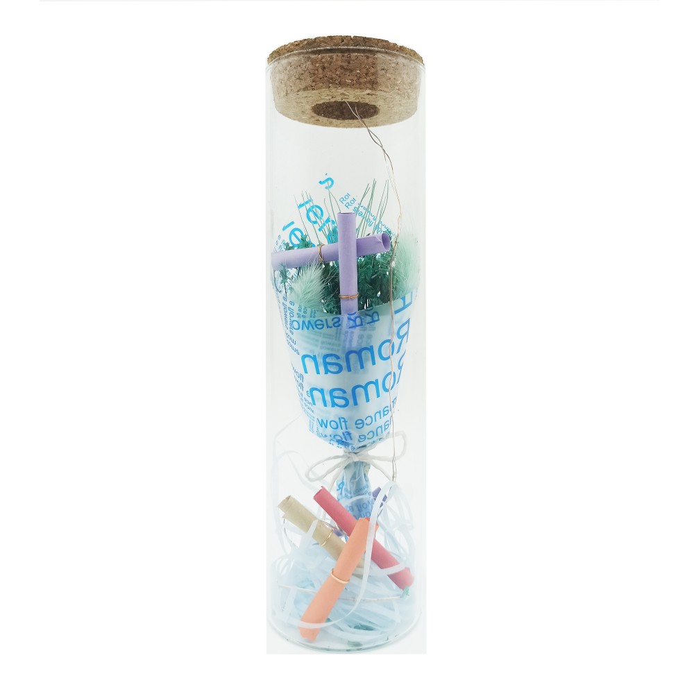 Valentine LED Bottle With Bouquet No-0713237