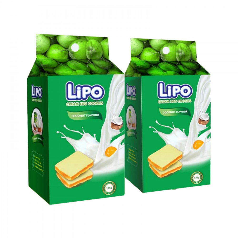 Lipo Cream Egg Cookies Coconut Flavour 135g