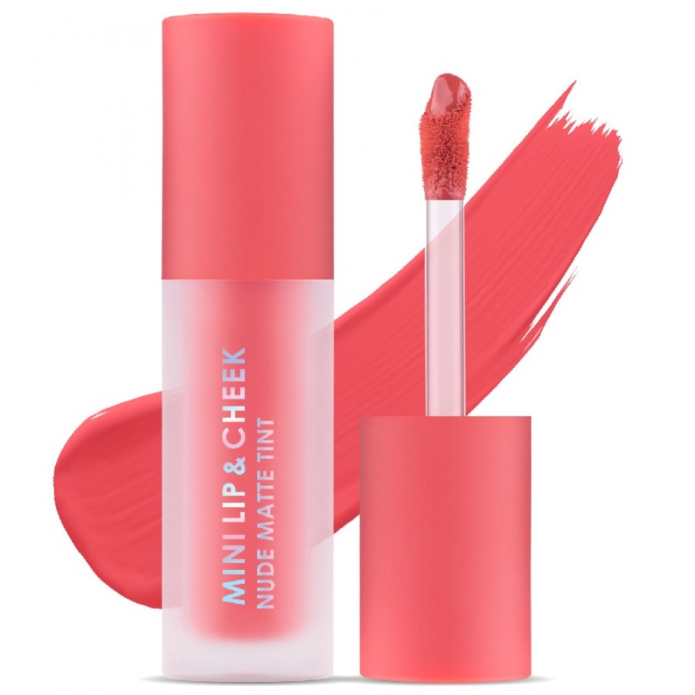 Cathy Doll Mini Lip & Cheek Nude Matte Tint 2.1g#02 Bright Coral