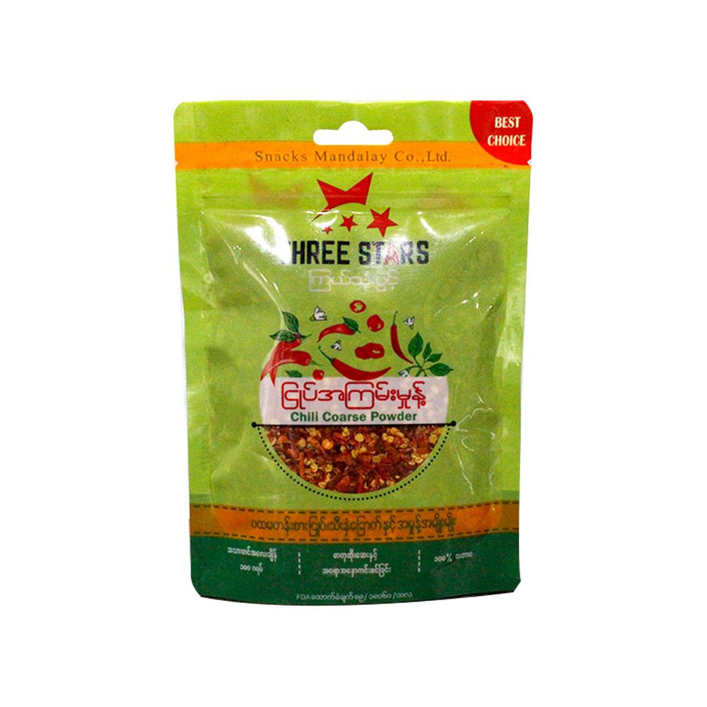 Three Stars Chili Coarse Powder 100g